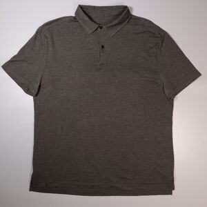 Lululemon Men's Large L Short Sleeve Gray Jersey Performance Tech Polo Shirt